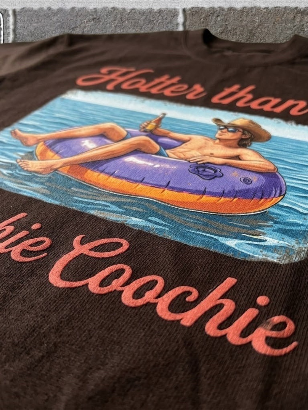 Gildan Cowboy Beach Graphic Summer Tee - Picture 2 of 2